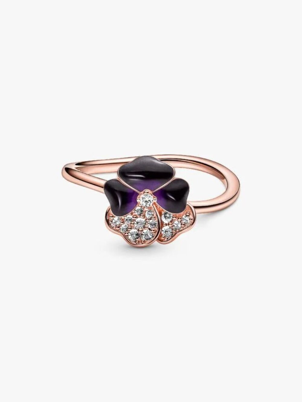 Pandora FINAL SALE - Deep Purple Pansy Flower Ring - Picture 3 of 5